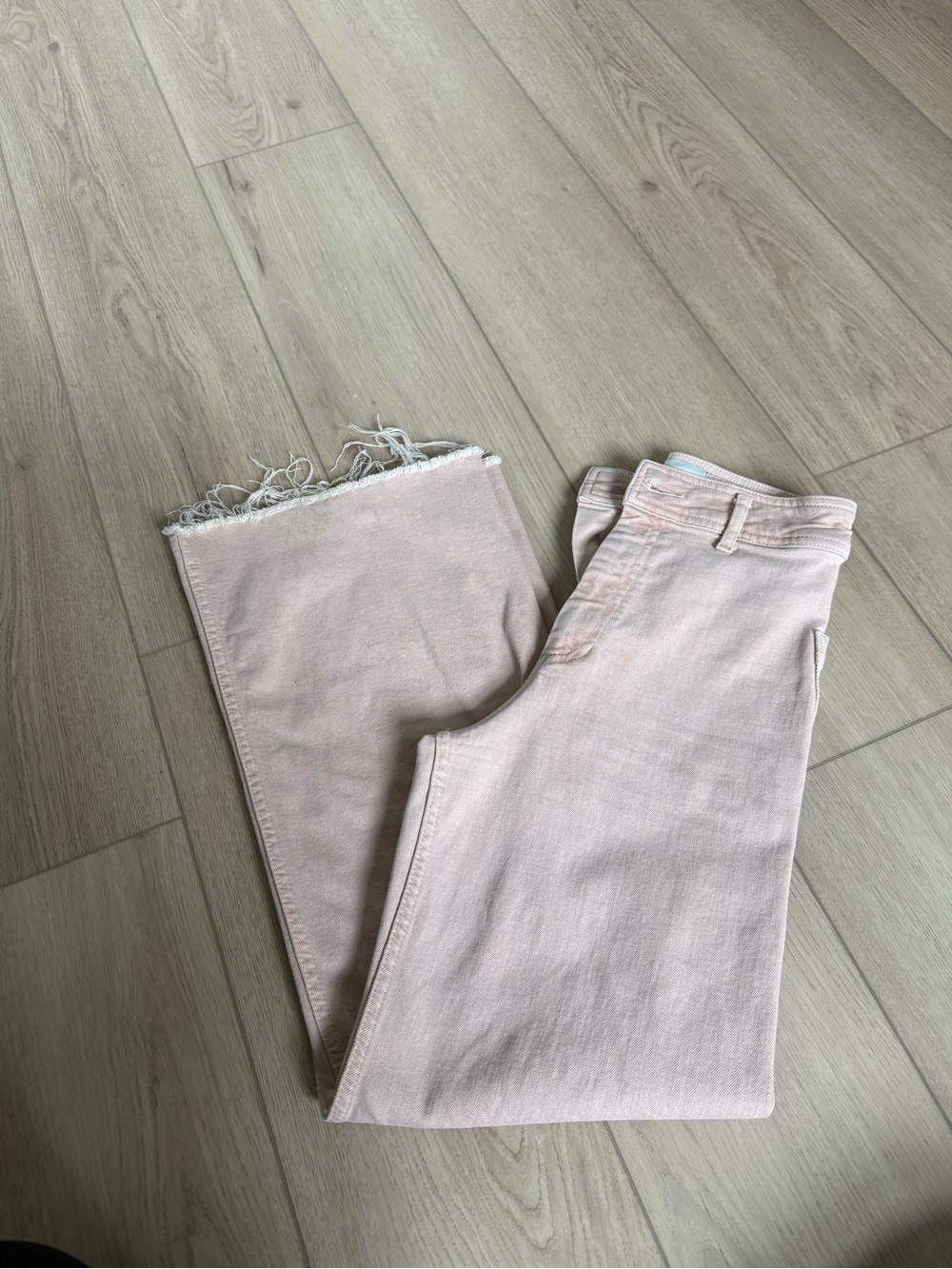 Zara Light Pink Cropped Ankle Marine Jeans
